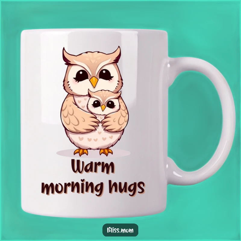Funny Mother Owl Hug Mug - Heartwarming Family Gift for Bird Lovers