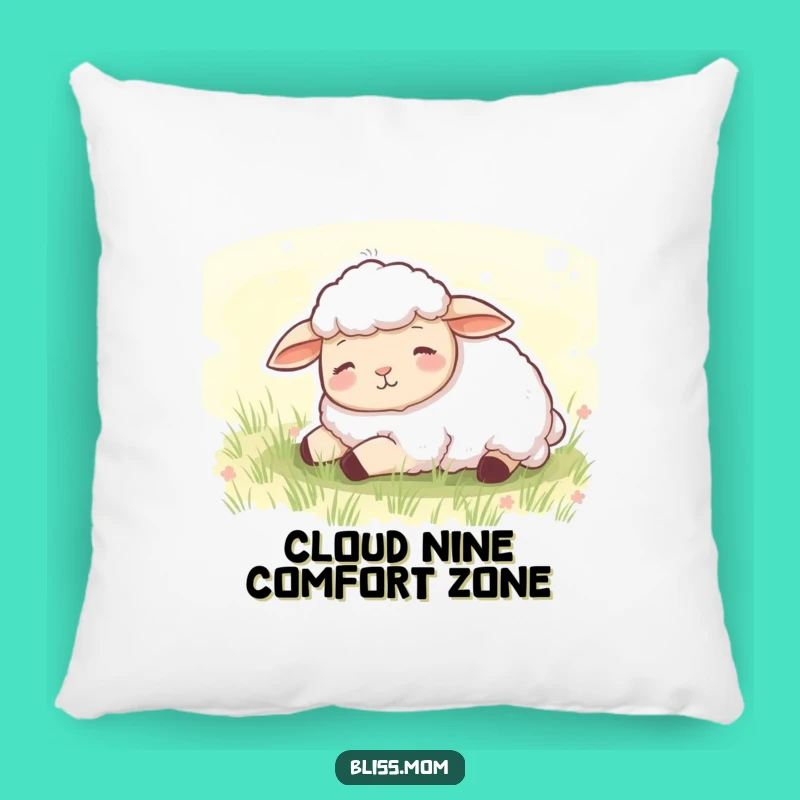 Funny Sheep Meadow Accent Pillow - Peaceful Comfort Gift