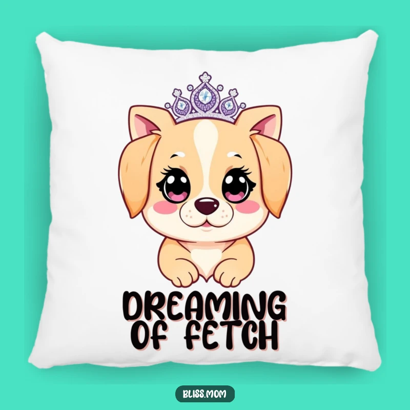 Comfortable Funny Kawaii Dog Mom Pillow: Sparkling Tiara Comfort, Sweet Funny Gift