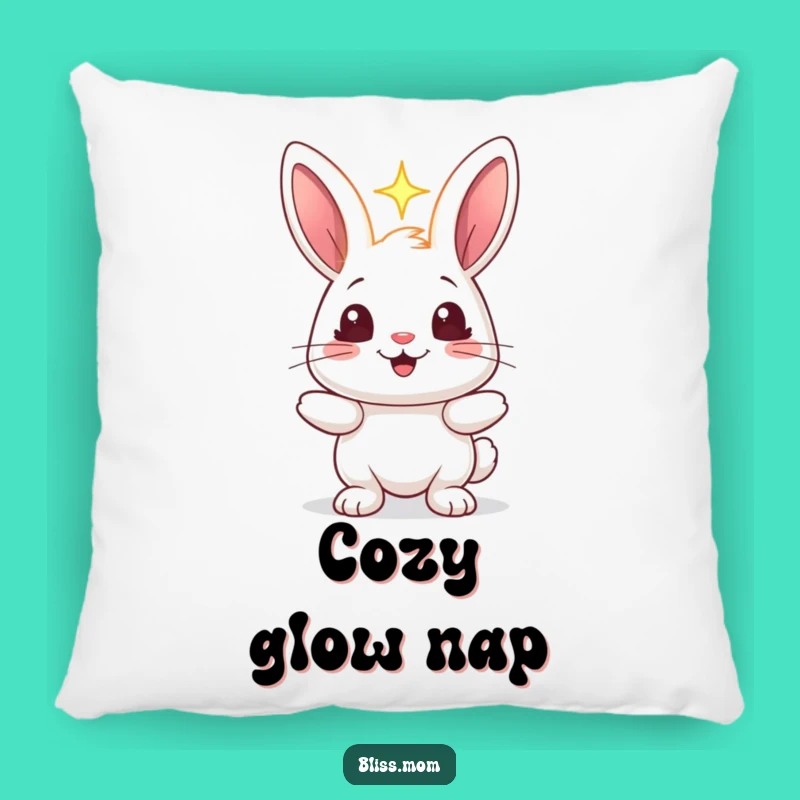 Funny Rabbit Light Sparkle Pillow - Cozy Bunny Cushion