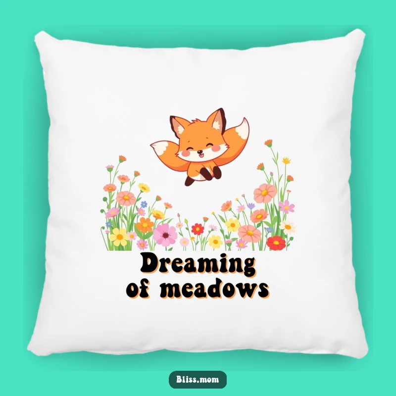 Funny Fox Wildflower Accent Pillow - Cozy Comfort Gift
