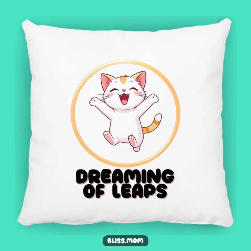 Funny Cat Jumping Hoop Pillow - Cozy Light Dancer Cushion