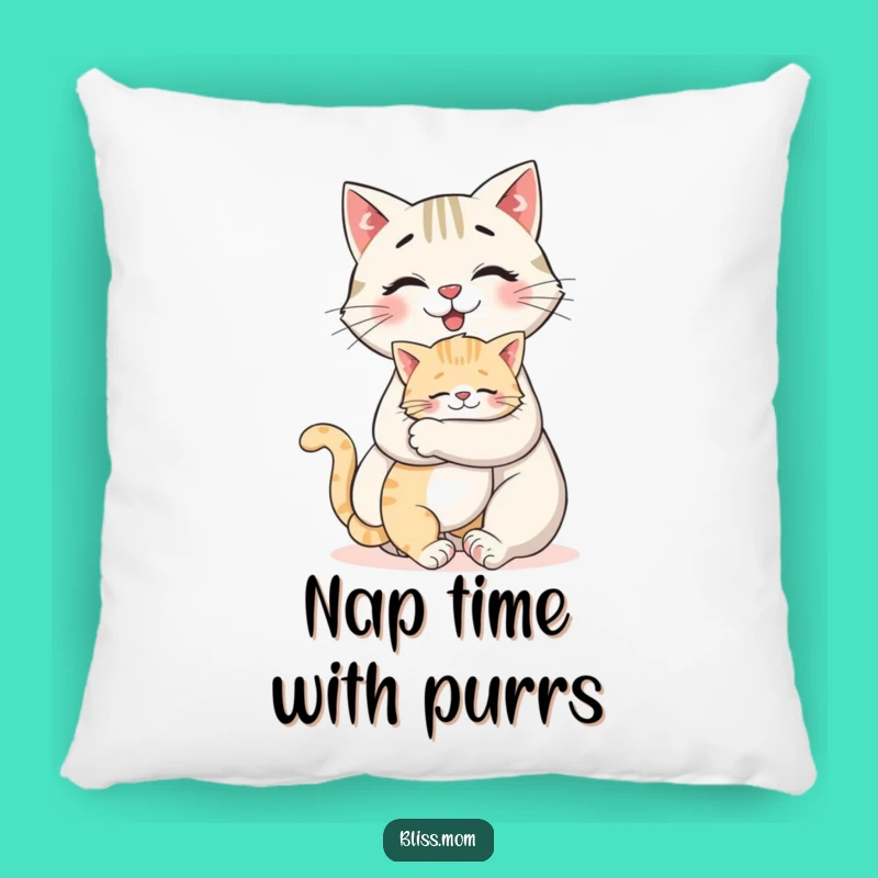 Funny Cat Mom Pillow - Soft Hugs from Your Kitten