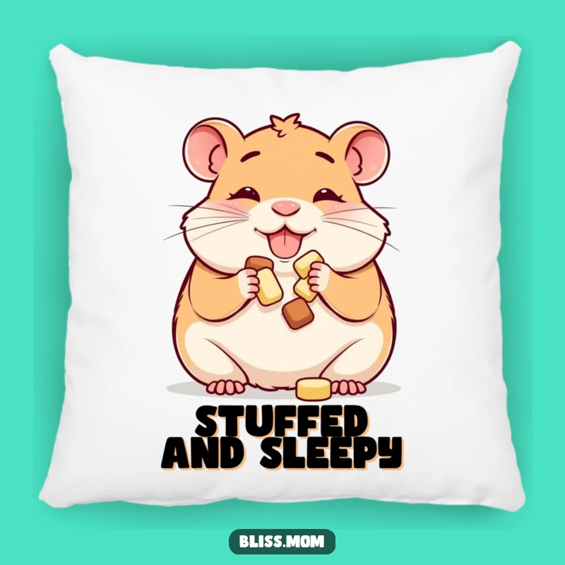 Funny Hamster Mom Pillow: Happy Cheek Stuffing - Cozy Comfort Gift
