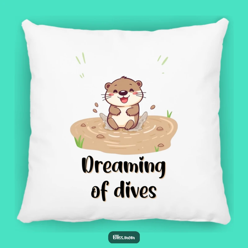 Funny Otter Slide Accent Pillow - Playful Comfort Gift