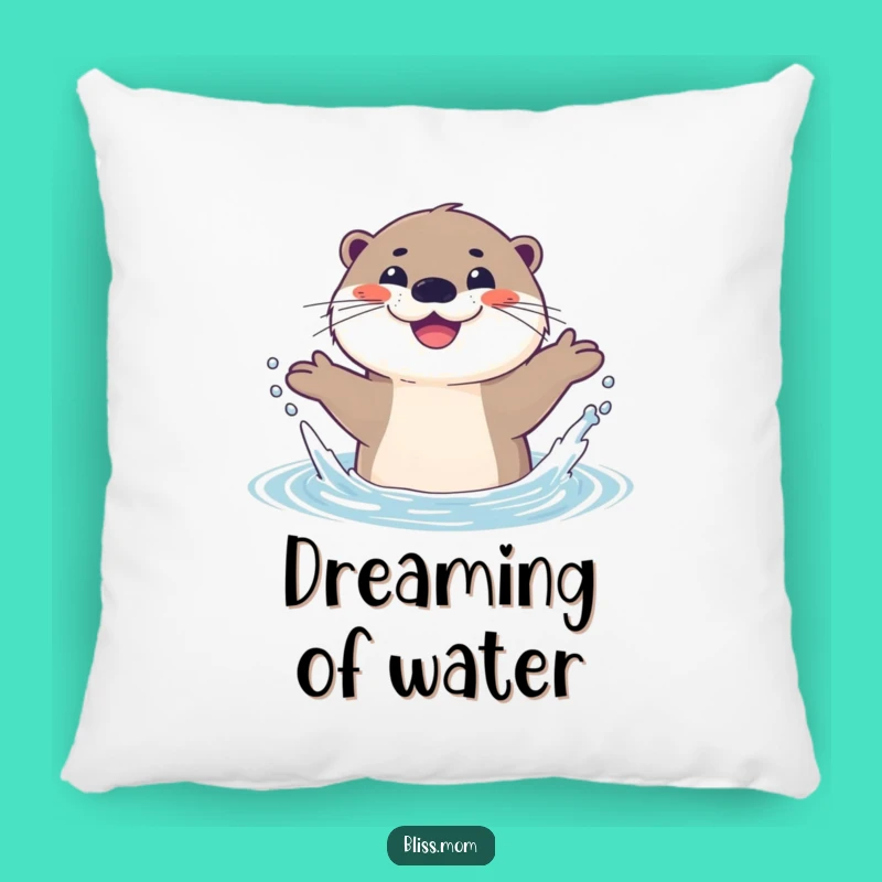 Funny Otter Splash Pillow: Cozy Joyful Water Play Accent