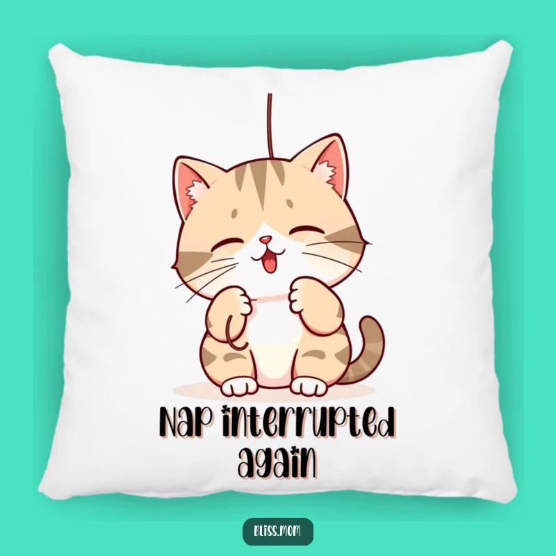 Funny Mama Cat Pillow: Kawaii Playful String Batting - Cozy Cuddle Companion Gift
