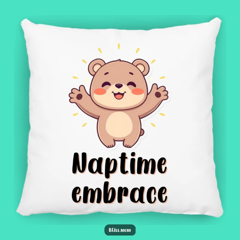 Funny Bear Hugging Aura Pillow - Cozy Spirit Cushion