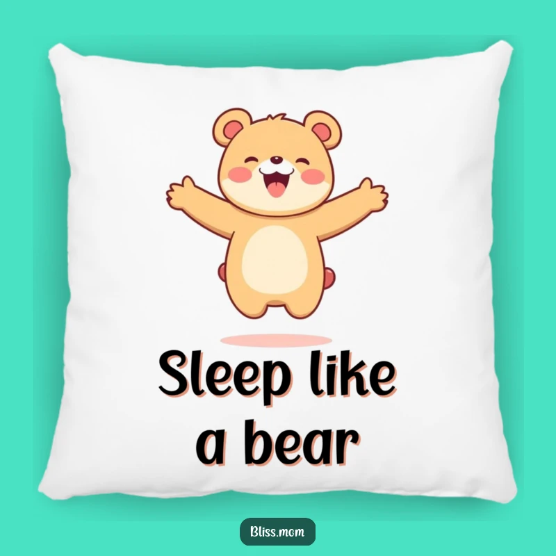 Comfortable Funny Kawaii Bear Mom Pillow: Joyful Jump Buddy, Sweet Funny Gift