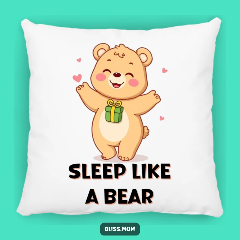Funny Bear Mom Pillow - Cozy Dance Comfort