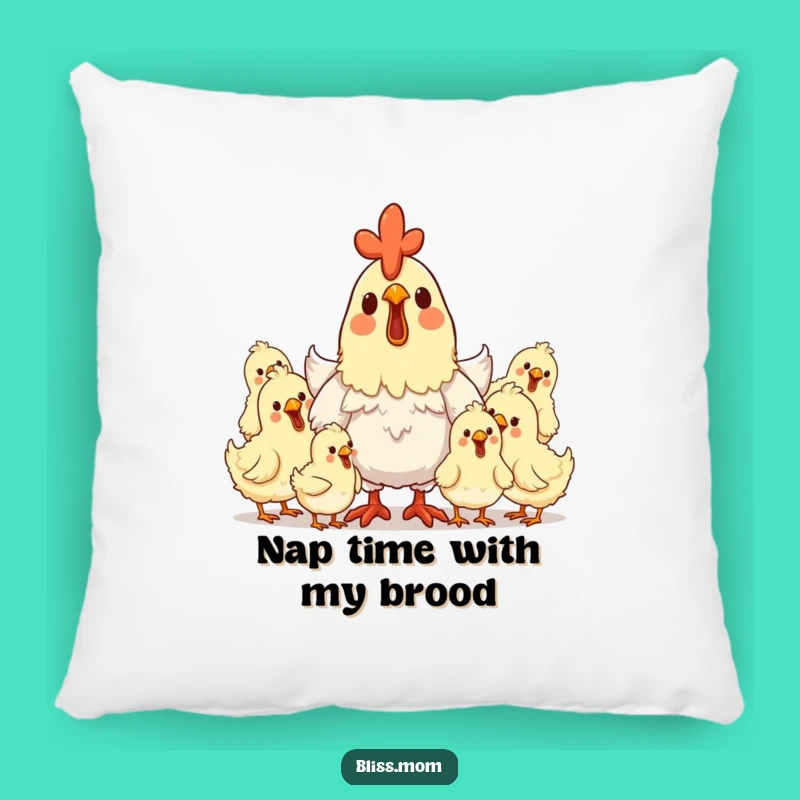 Soft Funny Hen Mom Pillow: Happy Brood, Cozy Comfort, Adorable Funny Gift