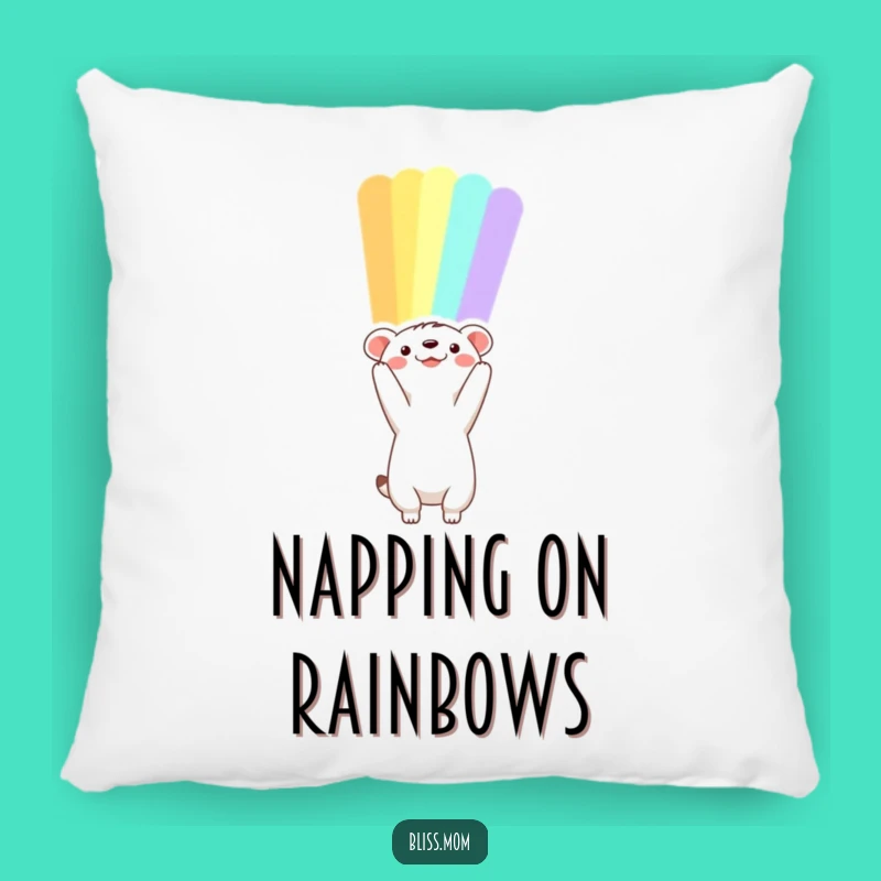 Soft Funny Hopeful Animal Rainbow Pillow, Cozy Comfort for Dreamers