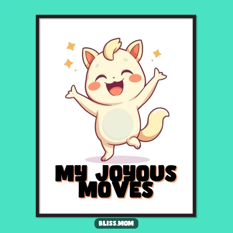 Funny Dancing Creature Digital Art: Instant Joyful Wall Decor