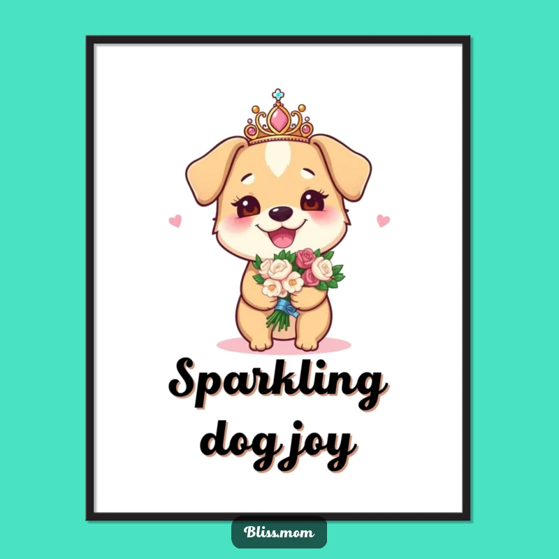Funny Dog Mom Tiara Digital Art - Printable Regal Decor