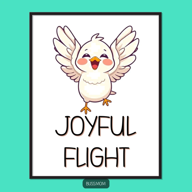 Funny Kawaii Bird Art Print - Instant Joyful Avian Decor Gift