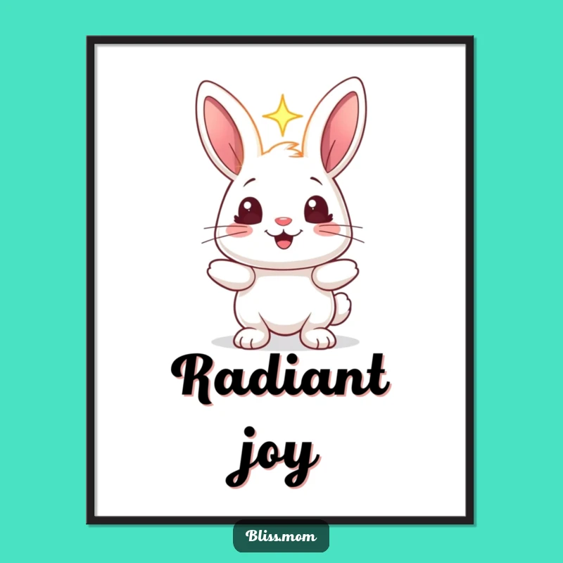 Funny Rabbit Light Sparkle Digital Art - Cheerful Bunny Decor