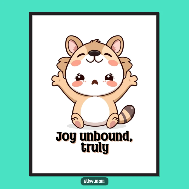 Funny Open Arms Animal Digital Art: Instant Joyful Wall Decor