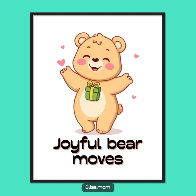 Funny Bear Mom Dance Digital Art - Printable Joyful Decor