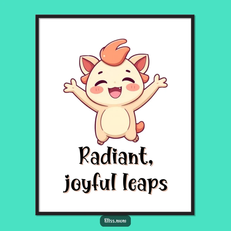 Funny Jumping Creature Digital Art: Instant Ecstatic Wall Decor