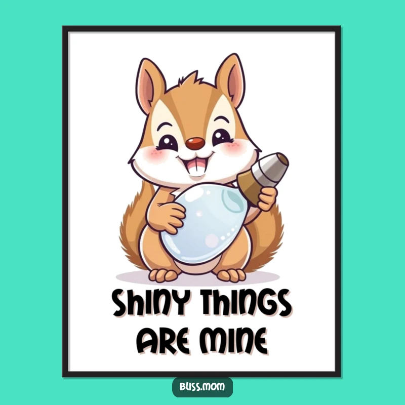 Funny Squirrel Mom Digital Art: Hilarious Mom's Treasure Artwork