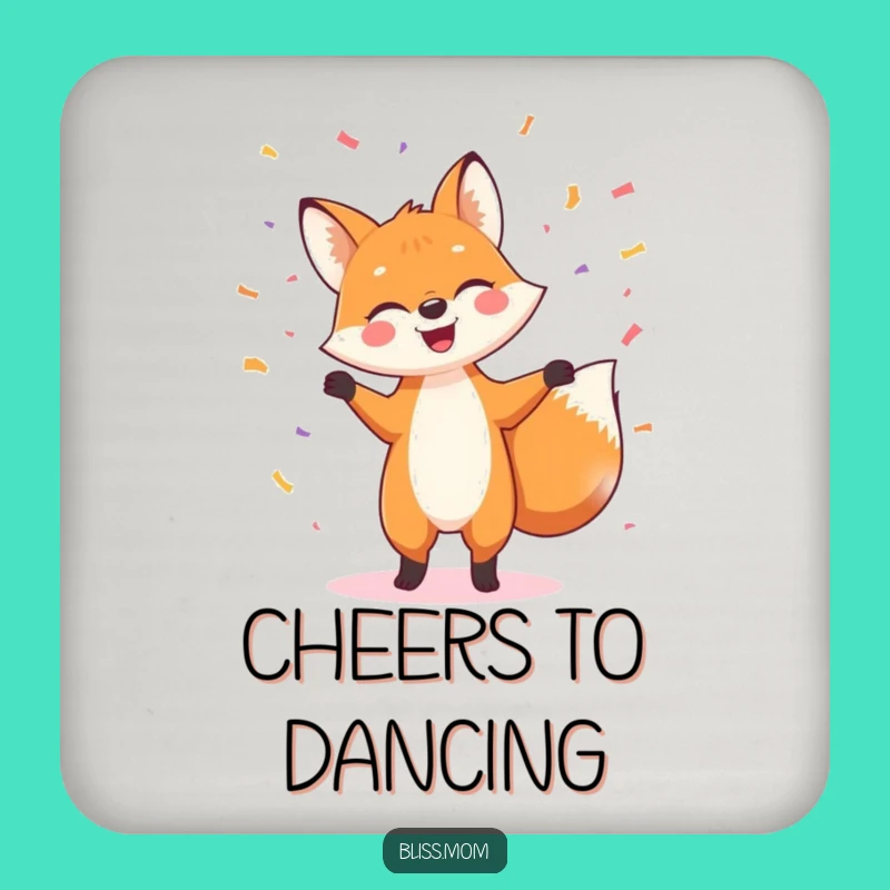 Funny Fox Dance Coasters: Cheerful Confetti Protection for Surfaces