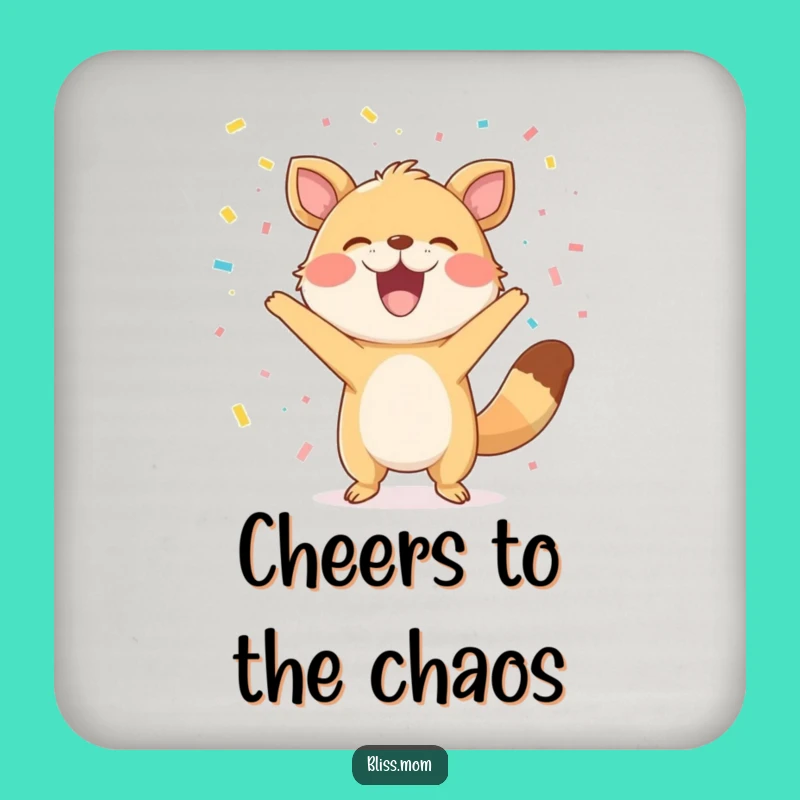 Funny Confetti Animal Coaster: Protect Surfaces with Hilarious Party Flair