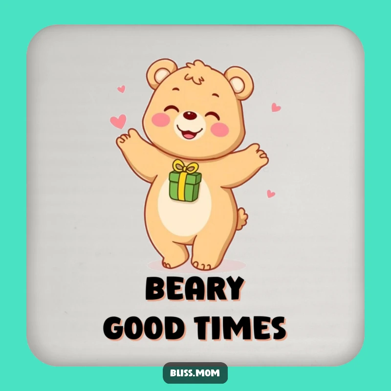 Funny Bear Mom Coaster Set - Protect Surfaces with Playfulness