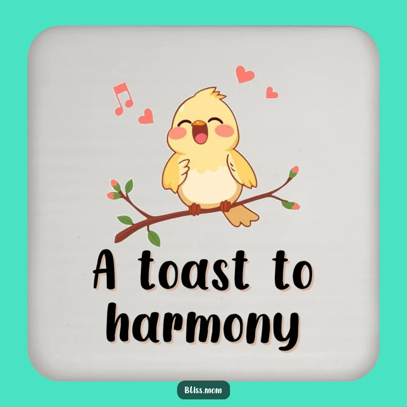 Funny Bird Coasters - Nature's Tune, Charming Funny Gift for Table Protection