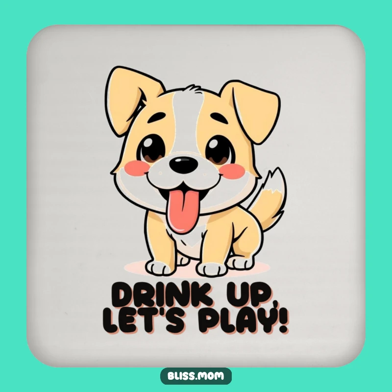 Funny Dog Coasters - Tongue Out Wagging Tail, Charming Funny Gift for Table Protection