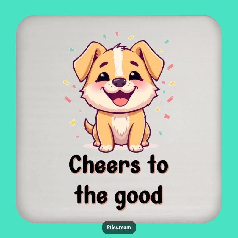 Funny Dog Confetti Coaster - Party Table Protector, Humorous Gift