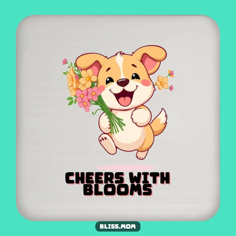 Funny Dog Flowers Coaster: Cute Drink Base, Adorable Decor, Cheerful Funny Gift