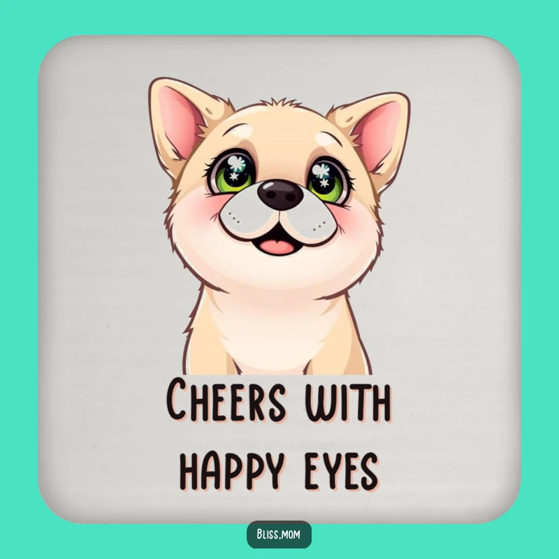 Funny Dog Love Coasters: Content Pup's Sparkling Protection