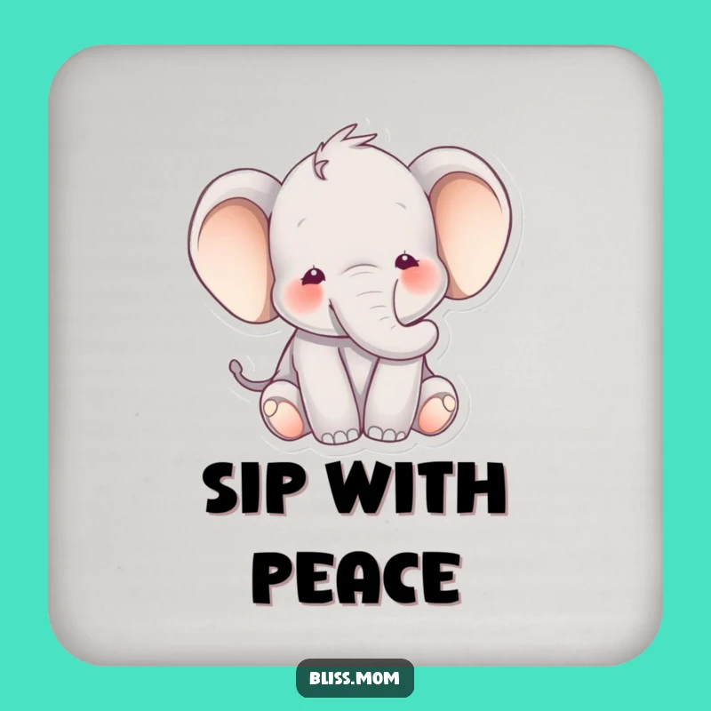 Funny Elephant Peace Coaster - Serene Drink Decor