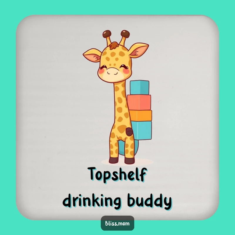 Funny Giraffe Mom Coaster Set: Giggle Protection, Playful Decor, Cute Funny Gift