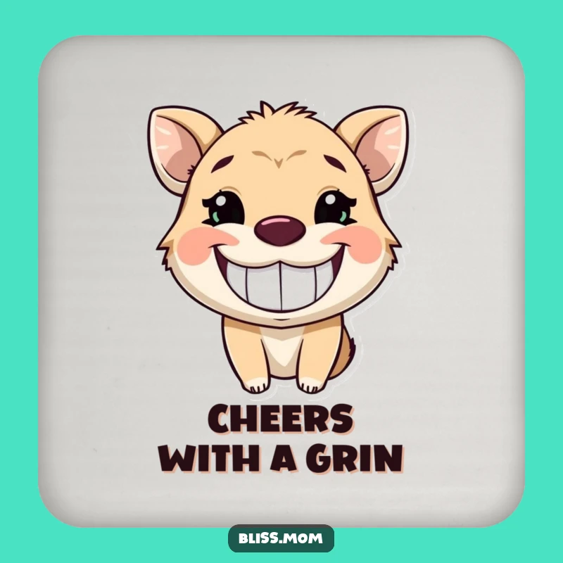 Funny Grinning Animal Drink Coaster: Protect Surfaces with Glowing Joy, Funny Gift