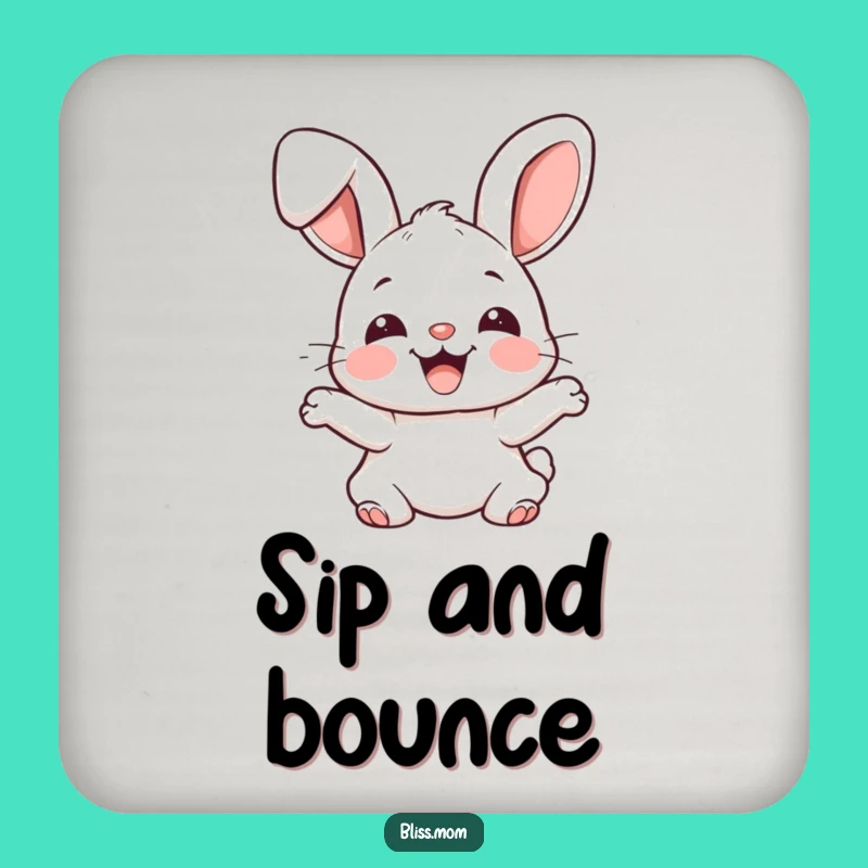 Funny Kawaii Bunny Drink Coasters - Joyful Rabbit Set & Gift