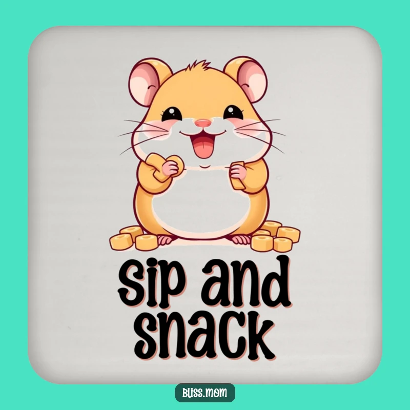 Funny Kawaii Hamster Drink Coasters - Delighted Rodent Set & Gift
