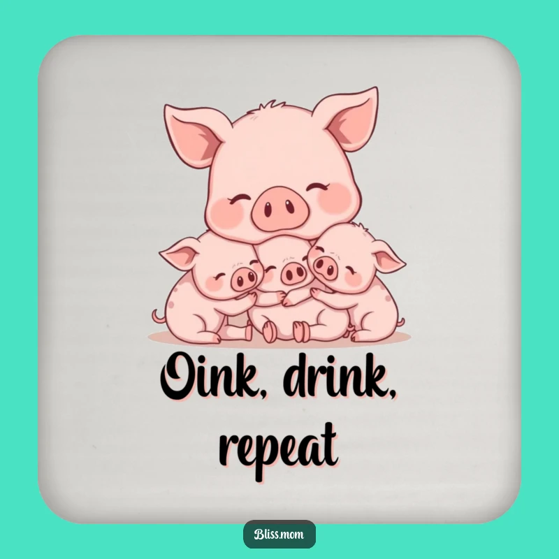 Funny Mama Pig Coasters - Protect with Farmhouse Charm!