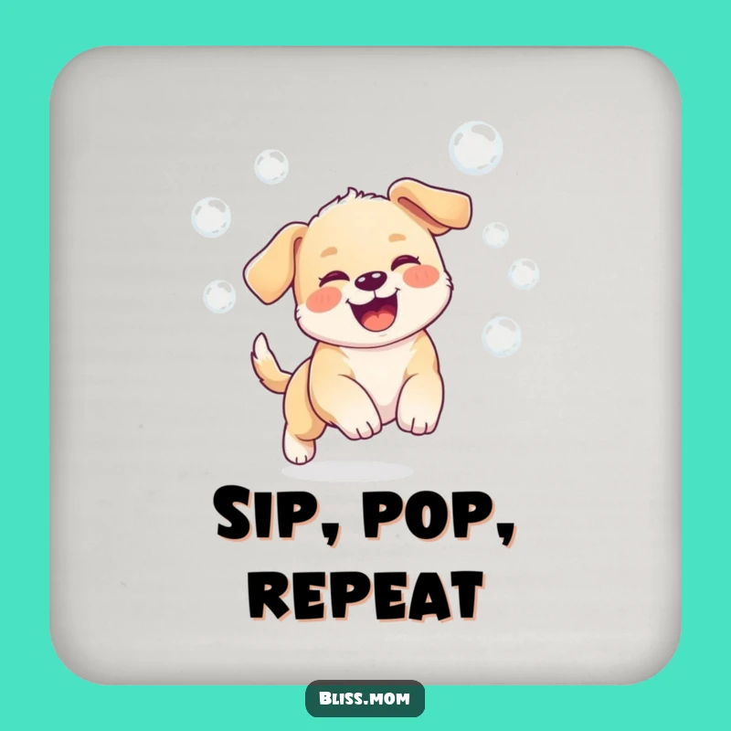 Funny Puppy Drink Coaster: Kawaii Bubble Protection Gift!