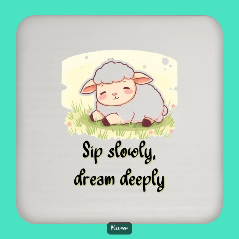 Funny Sheep Meadow Drink Coaster - Peaceful Surface Protection Gift
