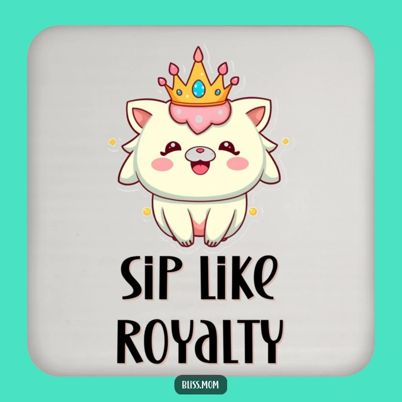 Funny Sparkly Crown Creature Coaster: Protect Surfaces with Hilarious Royal Charm