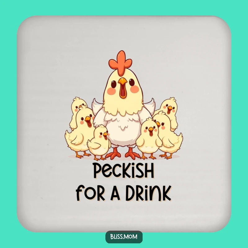 Funny Hen Mom Coaster Set: Happy Protection, Clucking Charm, Cute Funny Gift