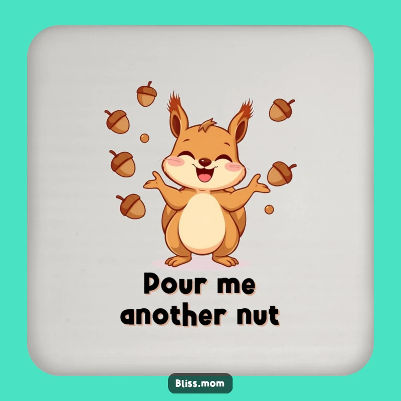 Funny Squirrel Coasters - Acorn Toss, Charming Funny Gift for Table Protection