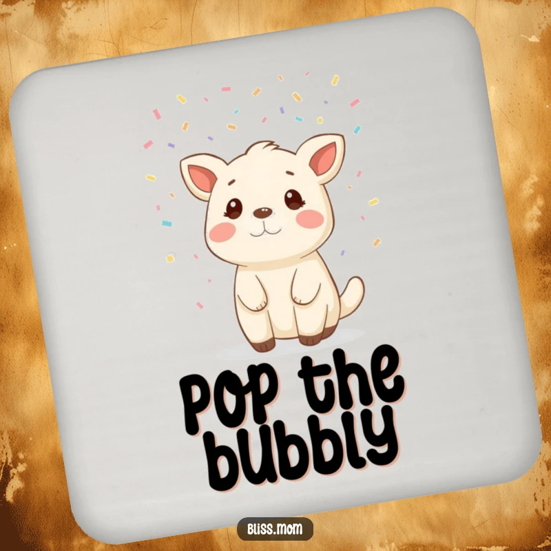 Funny animal confetti coasters, adding a pop of color and celebration to protect furniture from drink rings.