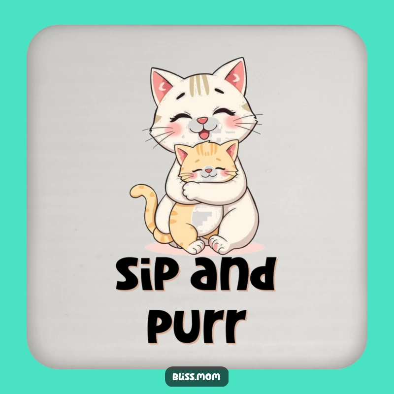 Funny Cat Mom Coaster Set - Protect Surfaces with Purrs