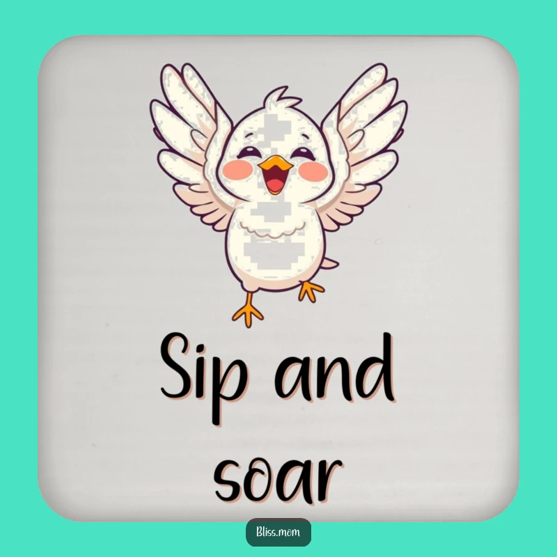 Funny Kawaii Bird Drink Coasters - Joyful Avian Set & Gift