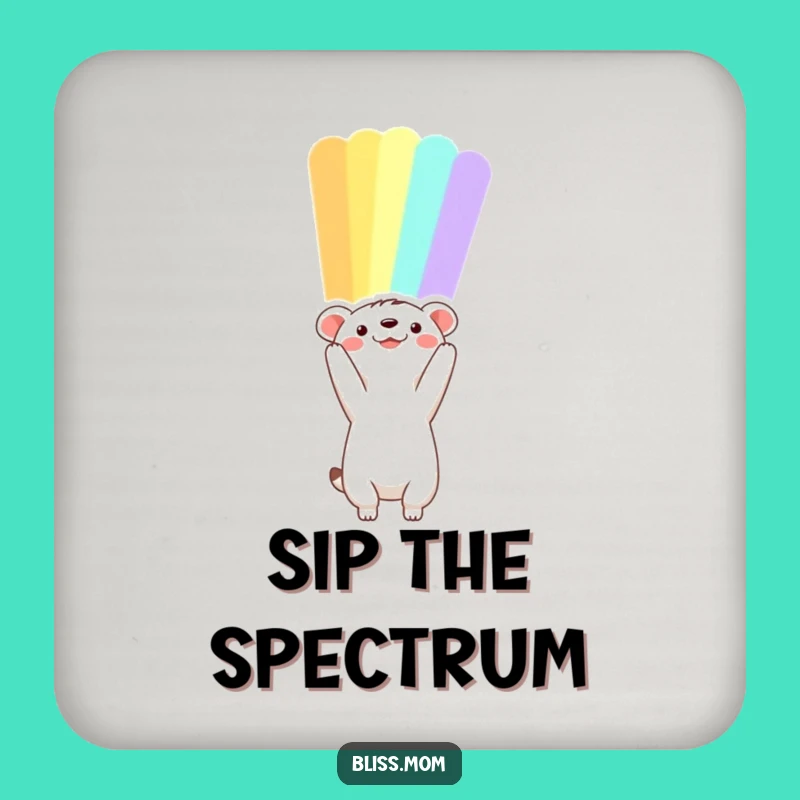 Set of Funny Animal Rainbow Coasters, Add Hope to Your Table