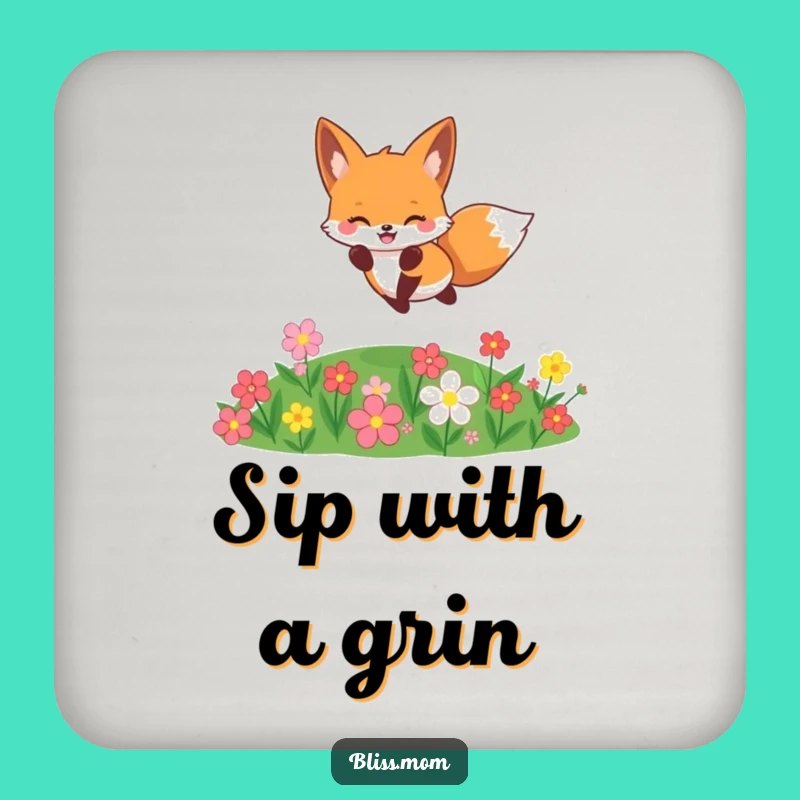 Funny Kawaii Fox Drink Coasters - Cheerful Woodland Set & Gift