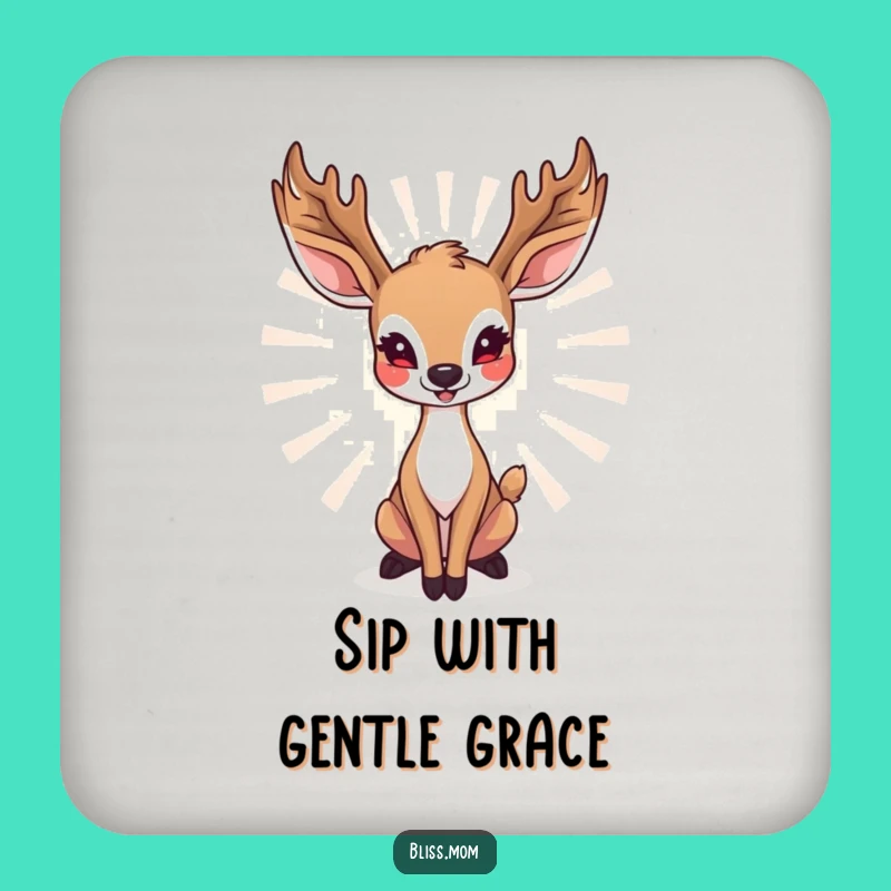 Funny Deer Mom Coaster Set: Radiant Grace, Protect Surfaces, Cute Funny Gift