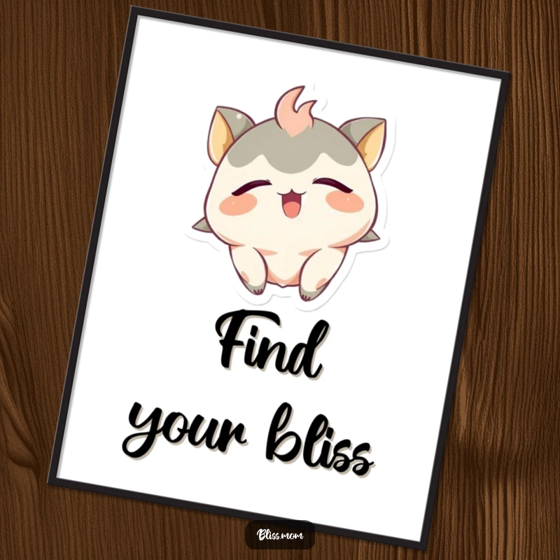 Funny Poster: A creature with closed eyes and an ecstatic smile tilts its head back in hilarious, pure bliss.